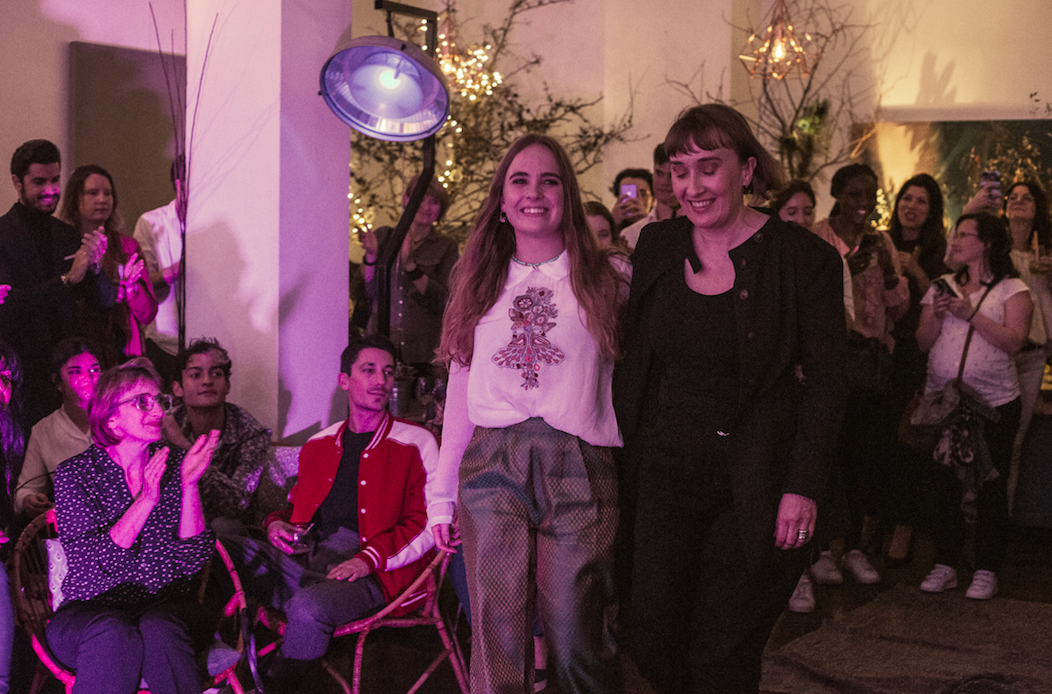 Loane et Frédérique, créatrices de la marque vegan et éco-responsable Lo Neel lors du défilé de lancement 2019