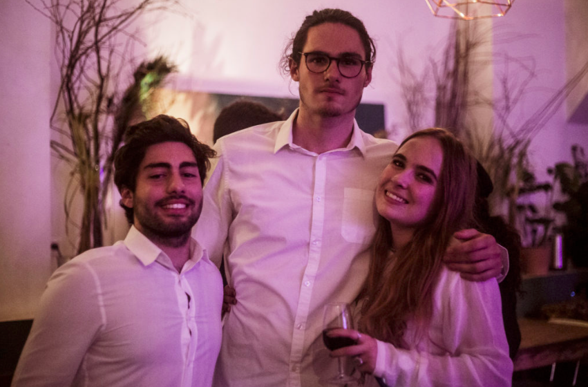 Irakli, Antoine et Loane lors de la soirée de lancement en 2019
