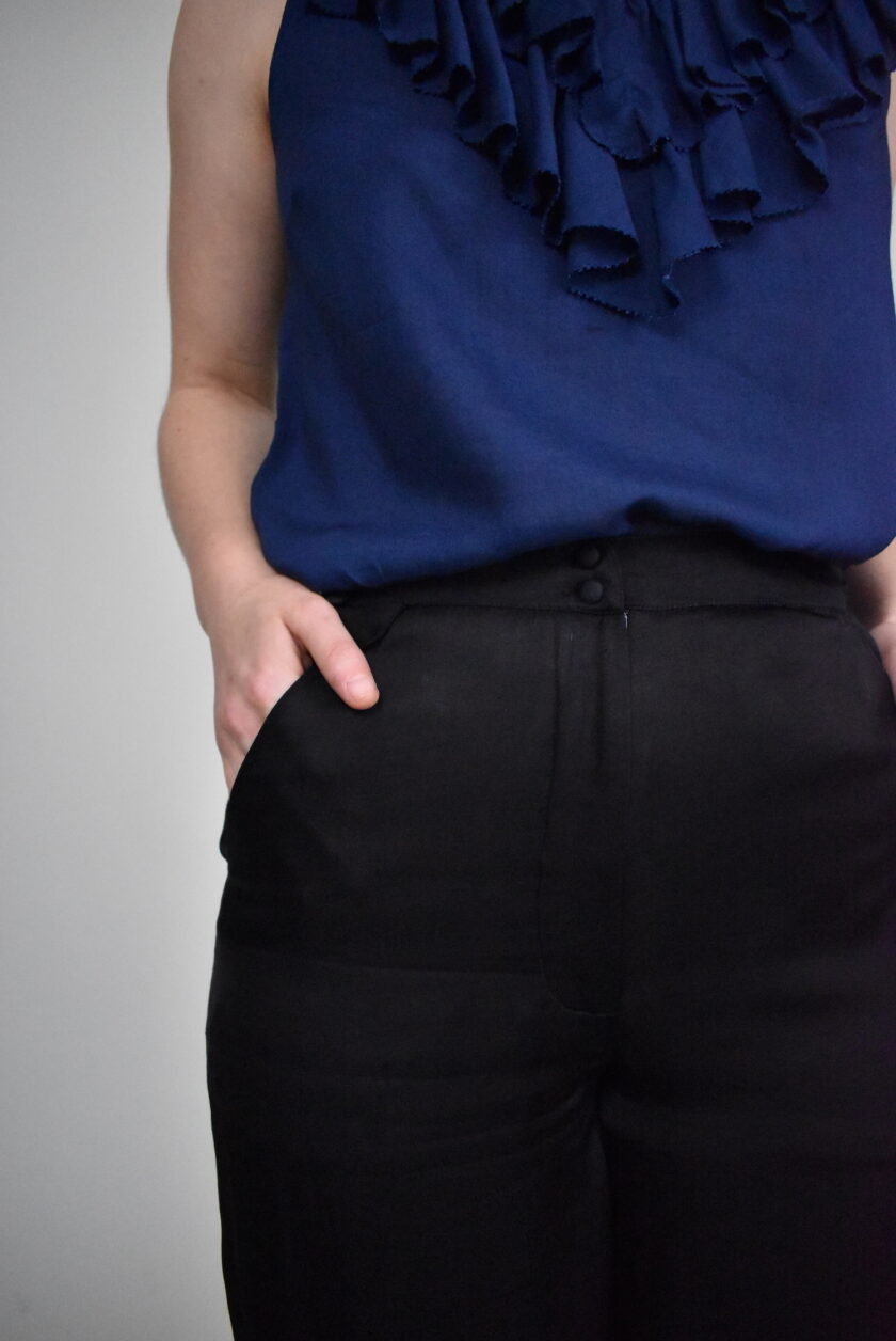 Pantalon Elsa Noir boutons