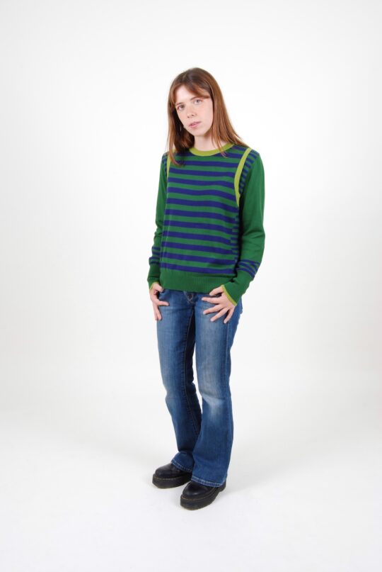 Green and blue sweater
